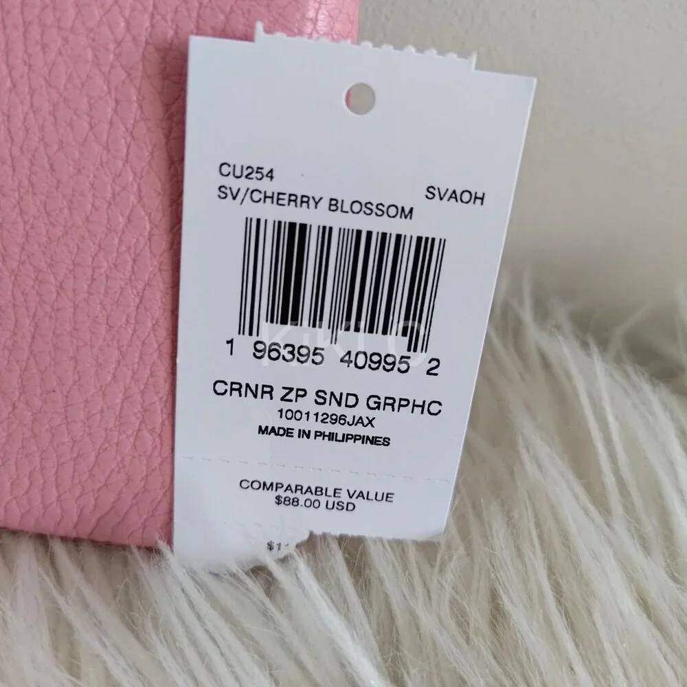 Coach Corner Zip Wristlet With Sundae Graphic CU254 pink ice cream